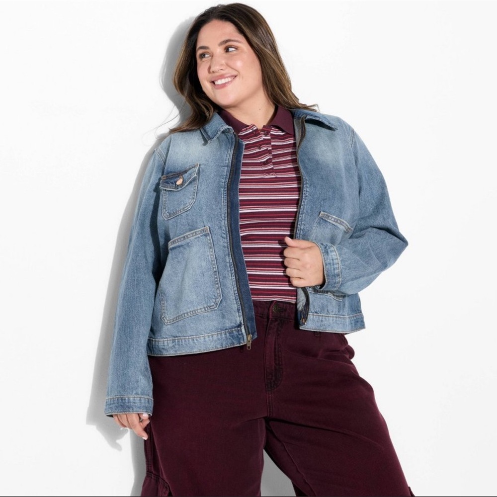 WILD FABLE Women's Denim Utility Jacket - Wild Fable™
Light Blue 3X NEW